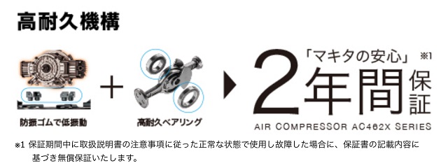 makita AC462XLHの高耐久ベアリングの写真